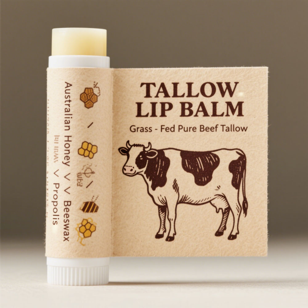 Wholesale Lip Balm – Grass-Fed Beef Tallow & Beeswax for Natural Beauty Brands